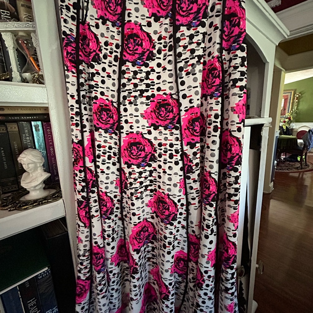 Floral Pink and Black Women's Skirt